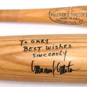 Manny Mota Signed Game Used Bat